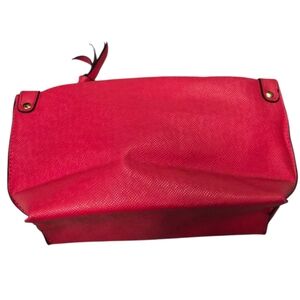 Red Textured Cosmetic Bag Makeup Pouch
